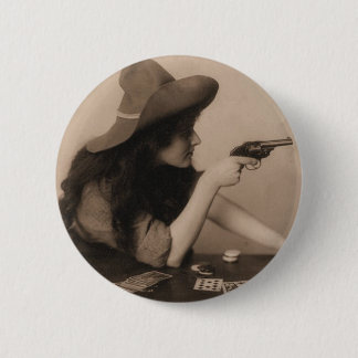 Macaron Rond 5 Cm Fille vintage de vache