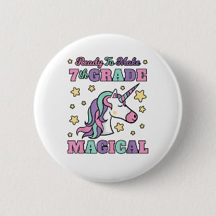 Macaron Rond 5 Cm Filles 7e année retour à l'école licorne magique G
