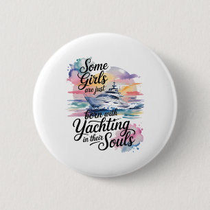 Macaron Rond 5 Cm Filles aux âmes de yachting Croisière de fête de l