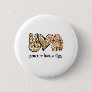 Macaron Rond 5 Cm Filles Femmes Paix Amour Mini Holland Lop Lapin