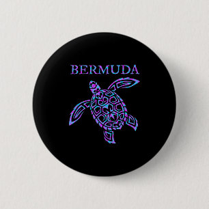 Macaron Rond 5 Cm Filles Garçons Tortue de Mer des Bermudes Souvenir