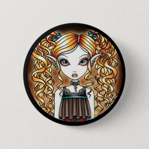 Macaron Rond 5 Cm Fin de fée de "Kayla" Steampunk vers le haut de