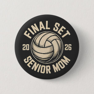 Macaron Rond 5 Cm Final Set Senior Mom 2026 Graduation Volleyball