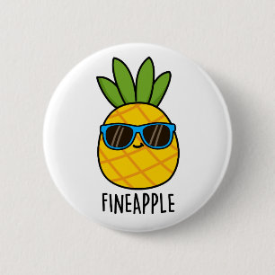 Macaron Rond 5 Cm Fineappy Funny Cool Pun à ananas