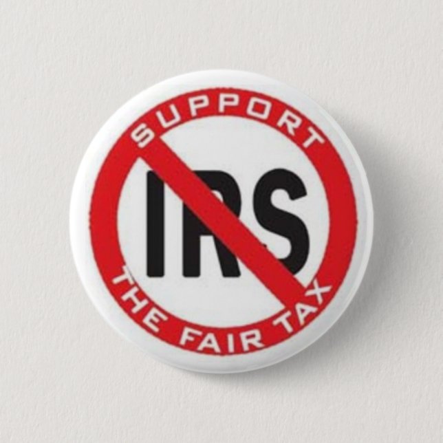 Macaron Rond 5 Cm Finissez l'IRS, soutenez le FairTax ! (Devant)