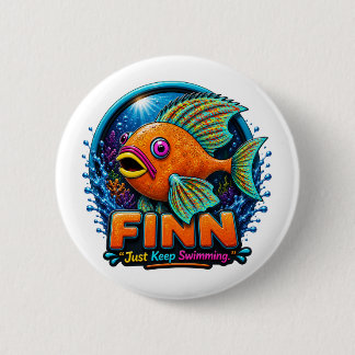 Macaron Rond 5 Cm Finn the Dolphin – “Ride the Waves of Wonder”