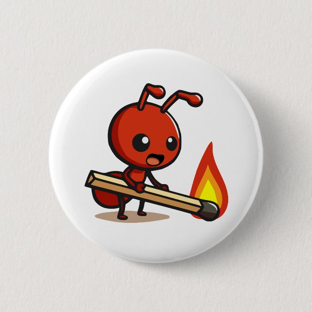 Macaron Rond 5 Cm Fire Ant (Devant)