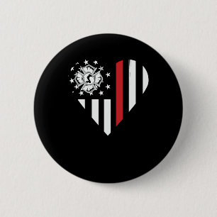 Macaron Rond 5 Cm Firefighter Heart American Firefighter.Png