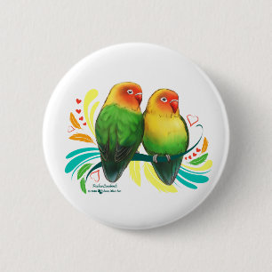 Macaron Rond 5 Cm Fischer Lovebirds