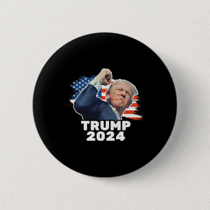 Macaron Rond 5 Cm Fist Bump 2024 Président Red