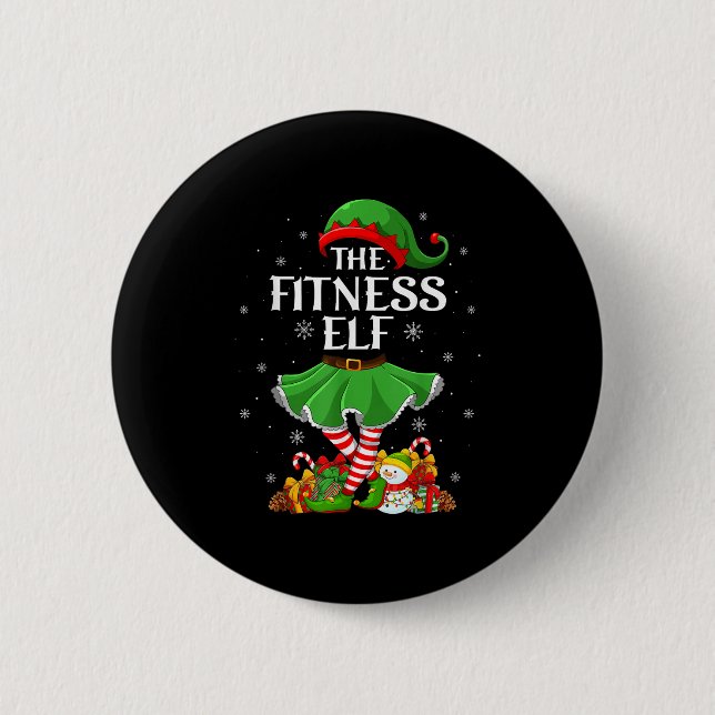 Macaron Rond 5 Cm Fitness Elf Christmas Family Elf Squad Xmas Girls  (Devant)