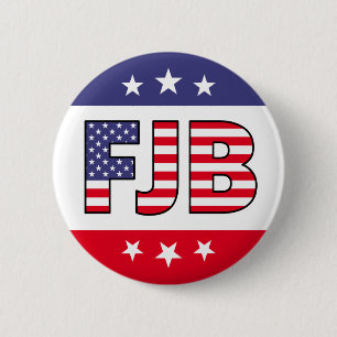 Macaron Rond 5 Cm FJB anti Biden pro Trump American flag