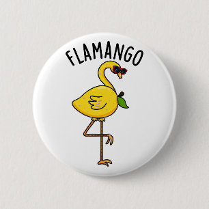 Macaron Rond 5 Cm Fla-mangue Funny Flamant rose Pun