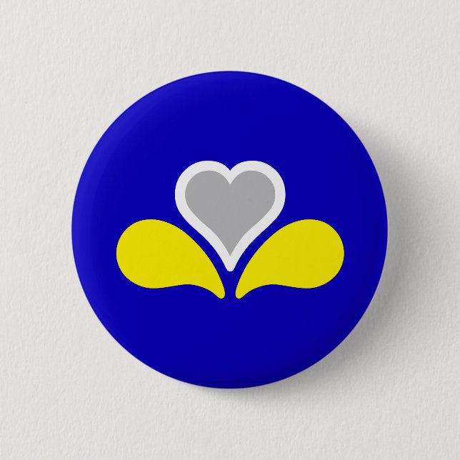 Macaron Rond 5 Cm Flag of Brussels, Belgium Button (Devant)