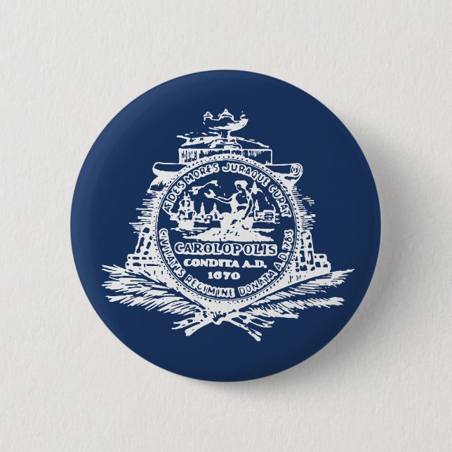 Macaron Rond 5 Cm Flag of Charleston, South Carolina Button (Devant)
