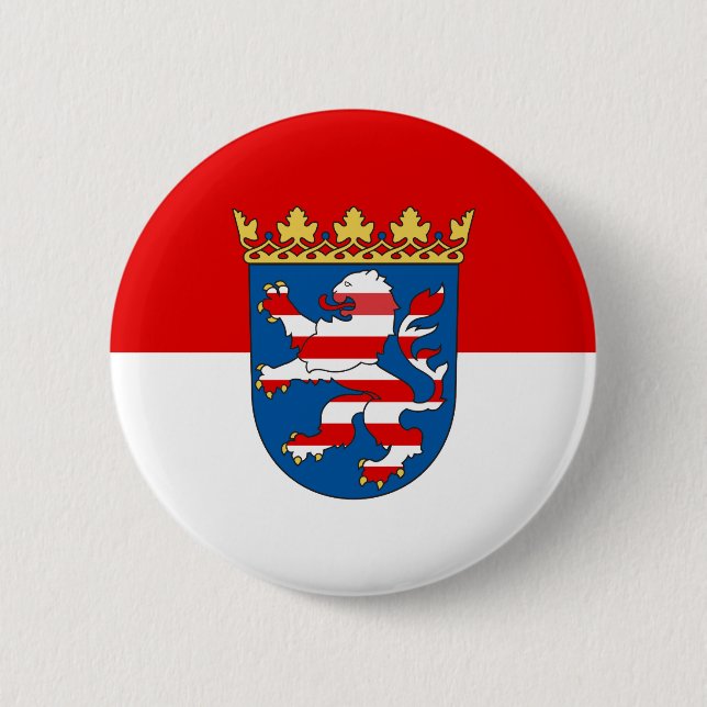 Macaron Rond 5 Cm Flag of Hesse Pinback Button (Devant)