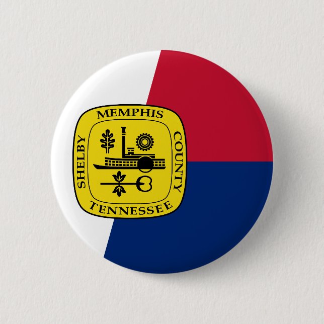 Macaron Rond 5 Cm Flag of Memphis Tennessee Pinback Button (Devant)
