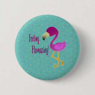 Macaron Rond 5 Cm Flamant rose flamboyant