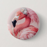 Flamant rose rose élégant avec perles et plumes