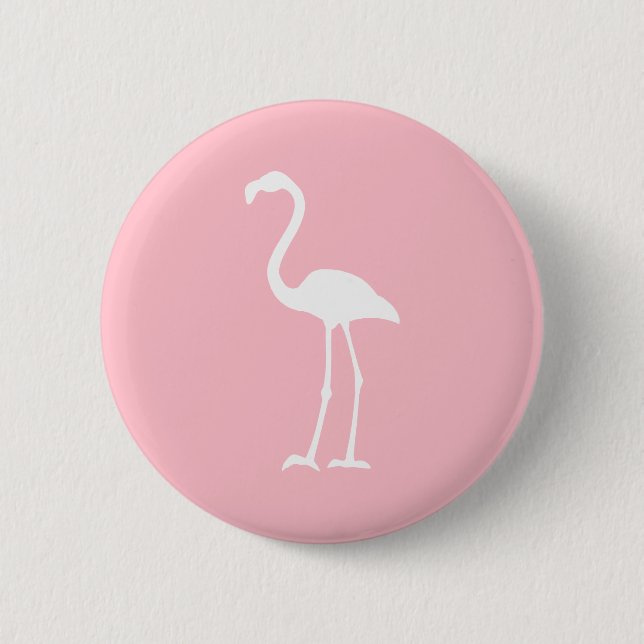 Macaron Rond 5 Cm Flamant rose rose et blanc (Devant)