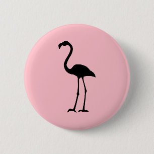 Macaron Rond 5 Cm Flamant rose rose et noir