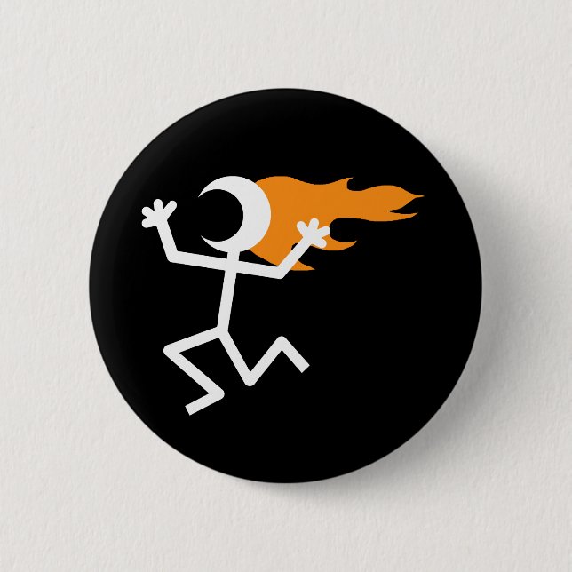 Macaron Rond 5 Cm Flaming head (Devant)