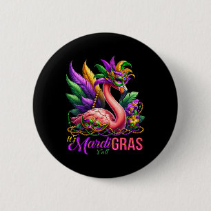 Macaron Rond 5 Cm Flamingo Mardi Gras Hawaïen Tropical Fête Hommes F
