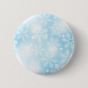 Macaron Rond 5 Cm Flammes de neige et lumières bleues