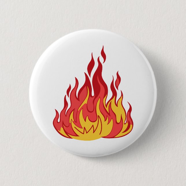 Macaron Rond 5 Cm Flammes d'incendie (Devant)