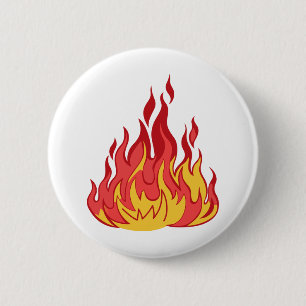Macaron Rond 5 Cm Flammes d'incendie