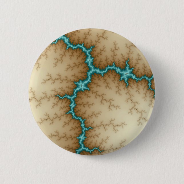 Macaron Rond 5 Cm Flash bleu - Fractal (Devant)