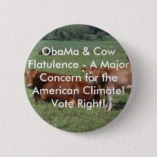 Macaron Rond 5 Cm flatulence de cows-19rq, d'ObaMa et de vache - une