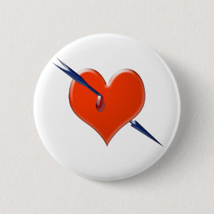 Macaron Rond 5 Cm Flèche dans le coeur