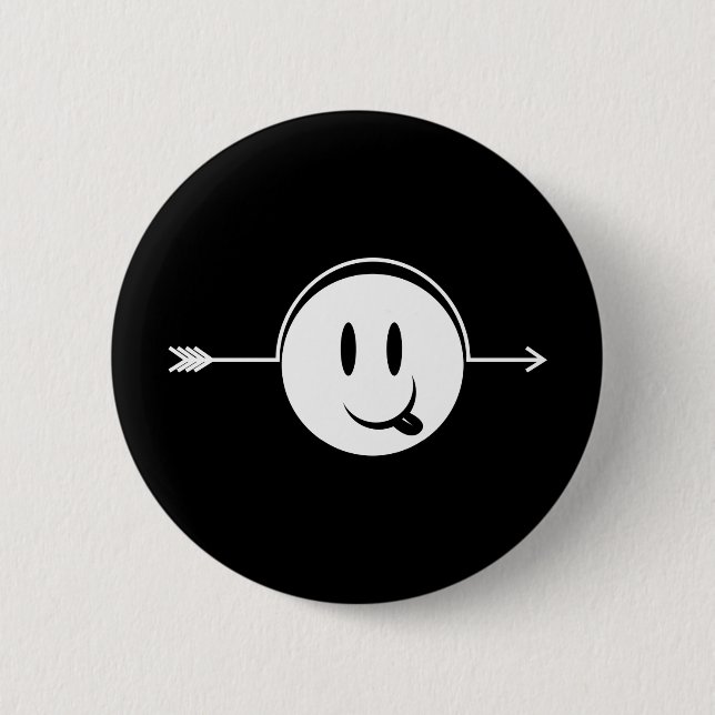 Macaron Rond 5 Cm Flèche de ~ de visage par le bâillon principal (Devant)