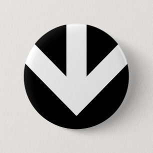 Macaron Rond 5 Cm flèche vers le bas. personnalisable couleur.