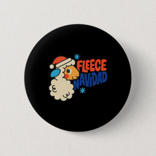 Macaron Rond 5 Cm Fleece Navidad Funny Sheep Pun Noël