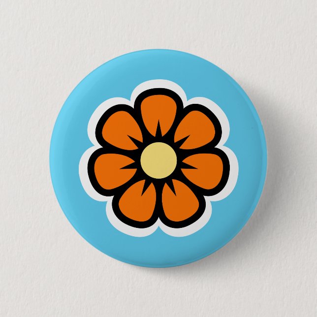 Macaron Rond 5 Cm Fleur (Devant)
