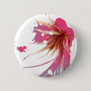 Macaron Rond 5 Cm Fleur Abstraite d'Hibiscus