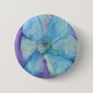 Macaron Rond 5 Cm Fleur bleue