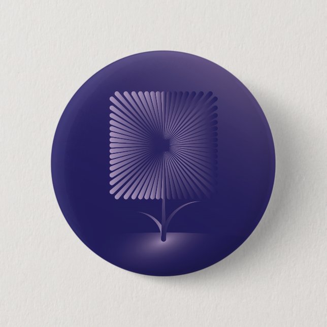 Macaron Rond 5 Cm Fleur carré violette (Devant)