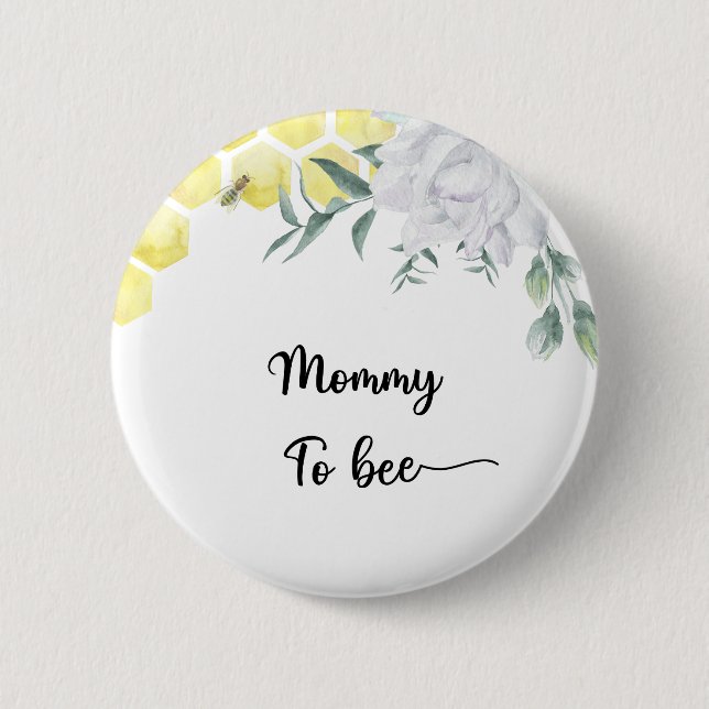 Macaron Rond 5 Cm Fleur d'abeille. Maman doit être (Devant)