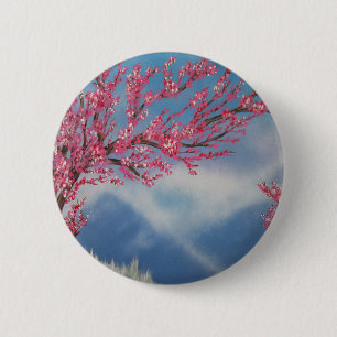 Macaron Rond 5 Cm Fleur de cerise