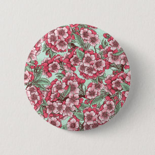 Macaron Rond 5 Cm Fleur de cerisier rose et menthe