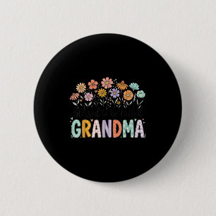 Macaron Rond 5 Cm Fleur de grand-mère bénie pour être appelée pour l