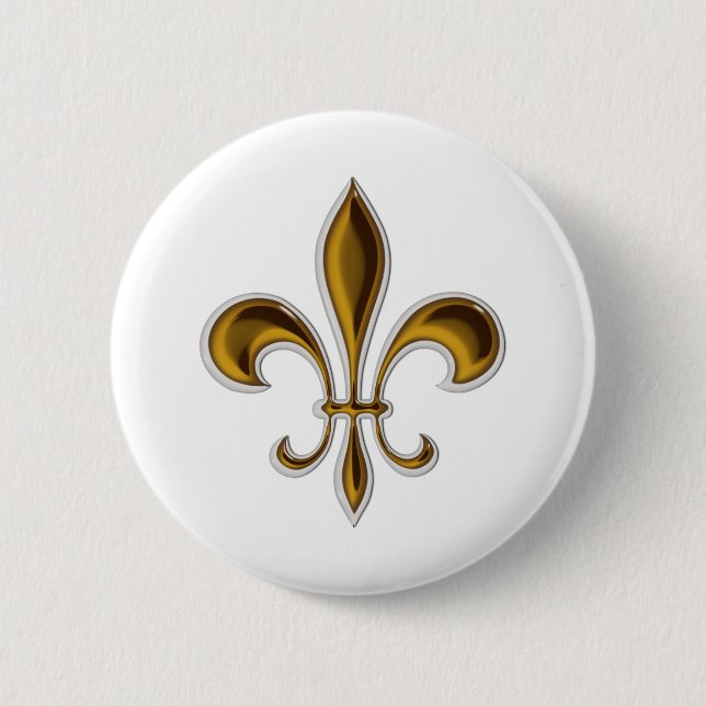 Macaron Rond 5 Cm Fleur De Lis (Devant)