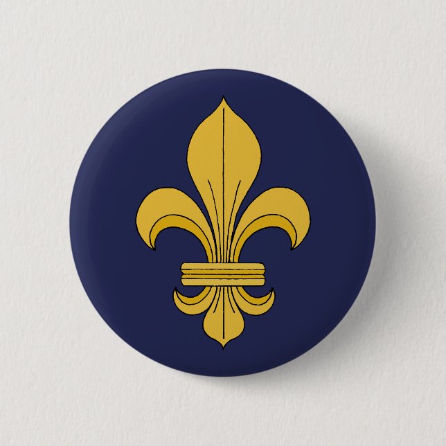 Macaron Rond 5 Cm Fleur de lis (Devant)