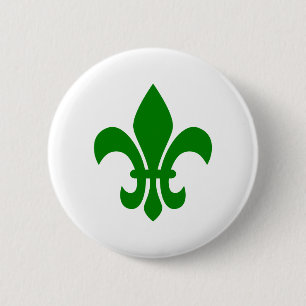 Macaron Rond 5 Cm Fleur de Lis verte