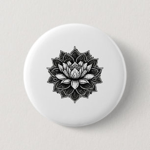 Macaron Rond 5 Cm Fleur de lotus de méditation de yoga sur Mandala L