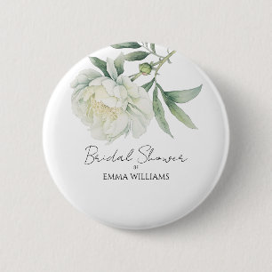 Macaron Rond 5 Cm Fleur de pivoine à l'aquarelle Baby Shower de ma