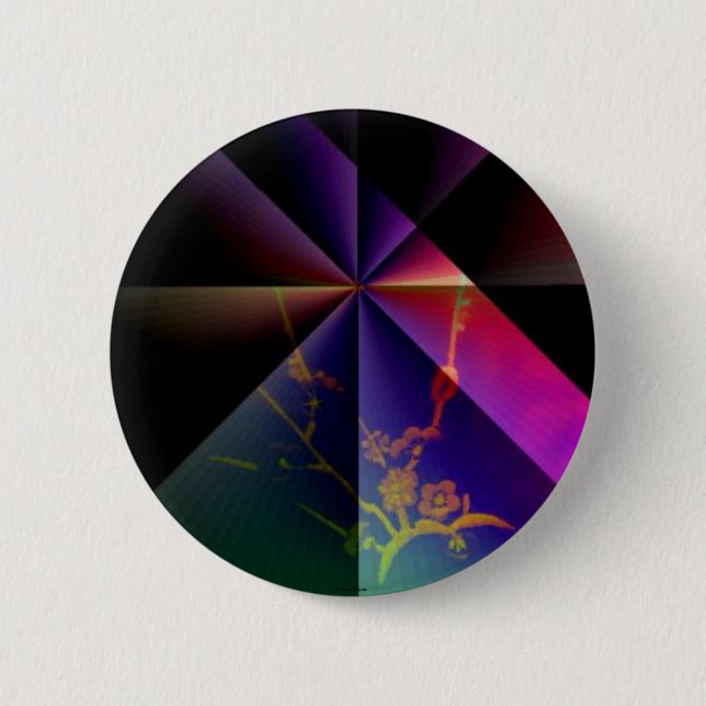 Macaron Rond 5 Cm Fleur de prune -Mei Hua- Bouton (Devant)